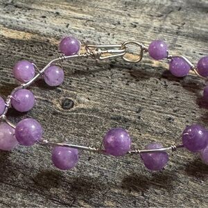 Genuine Lepidolite Beaded Bracelet